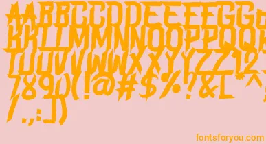 BLAME font – Orange Fonts On Pink Background
