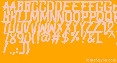 BLAME font – Pink Fonts On Orange Background