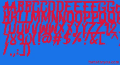 BLAME font – Red Fonts On Blue Background