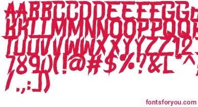 BLAME font – Red Fonts On White Background