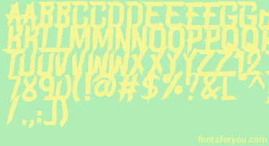 BLAME font – Yellow Fonts On Green Background
