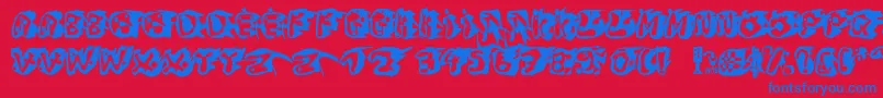 Blanc et Noir-Schriftart – Blaue Schriften auf rotem Hintergrund
