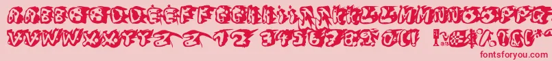 Blanc et Noir-Schriftart – Rote Schriften auf rosa Hintergrund