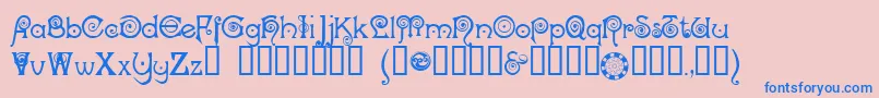 Nockc Font – Blue Fonts on Pink Background