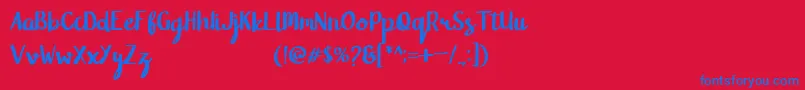 Blanford Font – Blue Fonts on Red Background