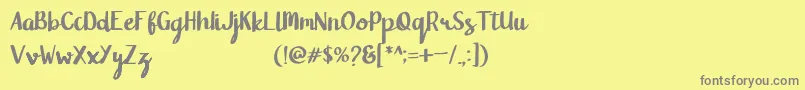 フォントBlanford – 黄色の背景に灰色の文字