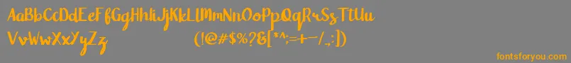 フォントBlanford – オレンジの文字は灰色の背景にあります。