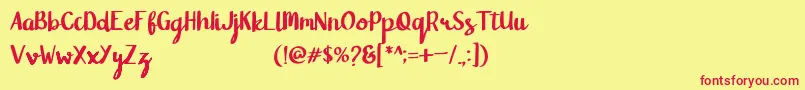Blanford Font – Red Fonts on Yellow Background