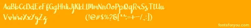 Blanford Font – Yellow Fonts on Orange Background