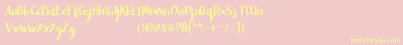 Blanford Font – Yellow Fonts on Pink Background