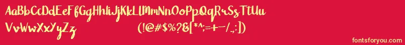 Blanford Font – Yellow Fonts on Red Background