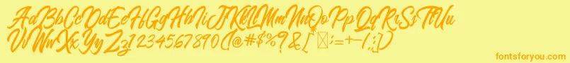 BlangkonScript Font – Orange Fonts on Yellow Background