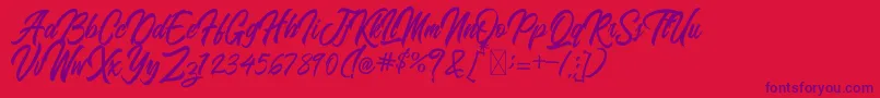 BlangkonScript Font – Purple Fonts on Red Background