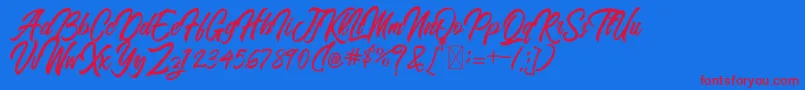 BlangkonScript Font – Red Fonts on Blue Background