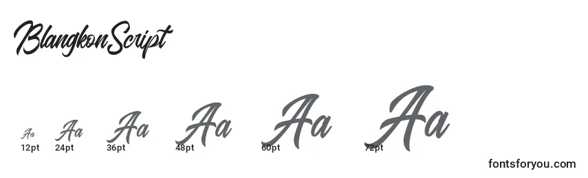 BlangkonScript Font Sizes