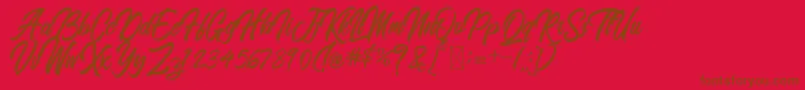 BlangkonScript Font – Brown Fonts on Red Background