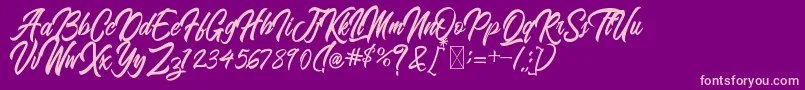 BlangkonScript-Schriftart – Rosa Schriften auf violettem Hintergrund