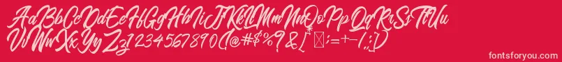 BlangkonScript-Schriftart – Rosa Schriften auf rotem Hintergrund