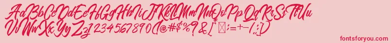 BlangkonScript Font – Red Fonts on Pink Background