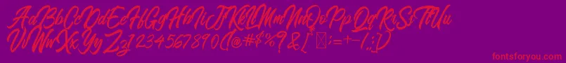 BlangkonScript Font – Red Fonts on Purple Background