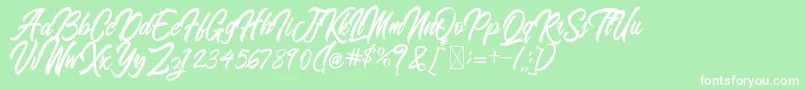 BlangkonScript-Schriftart – Weiße Schriften auf grünem Hintergrund