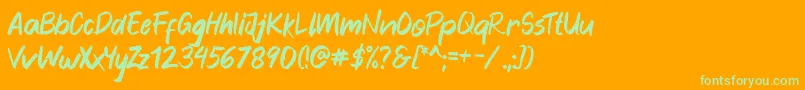 Blankers Font – Green Fonts on Orange Background