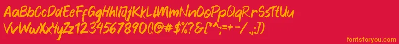 Blankers Font – Orange Fonts on Red Background