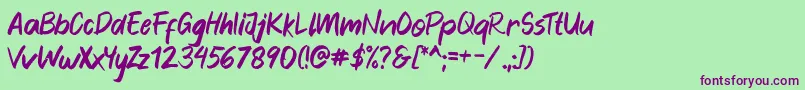 Blankers Font – Purple Fonts on Green Background