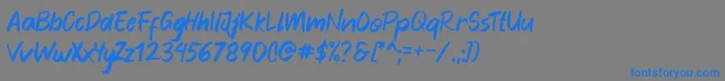 Blankers-Schriftart – Blaue Schriften auf grauem Hintergrund