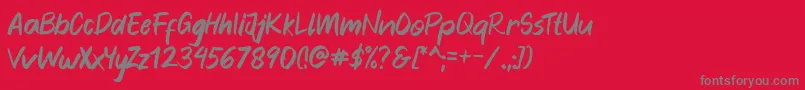 Blankers Font – Gray Fonts on Red Background