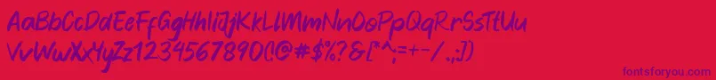 Blankers-Schriftart – Violette Schriften auf rotem Hintergrund