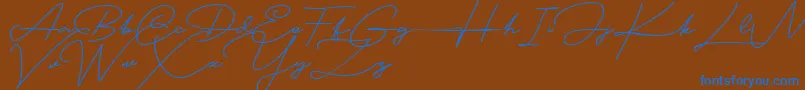 Blankid Font – Blue Fonts on Brown Background