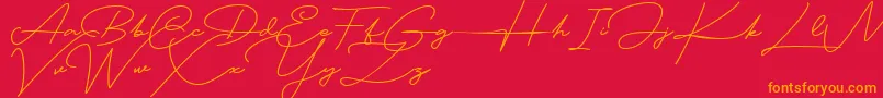 Blankid Font – Orange Fonts on Red Background