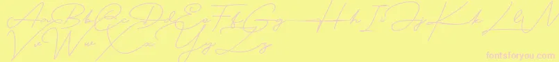 Blankid Font – Pink Fonts on Yellow Background