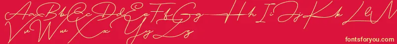 Blankid Font – Yellow Fonts on Red Background