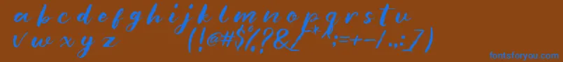 blankmonkey Font – Blue Fonts on Brown Background