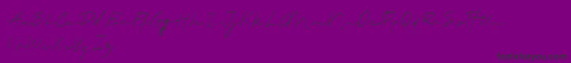 BlantePanamaScript DEMO-Schriftart – Schwarze Schriften auf violettem Hintergrund