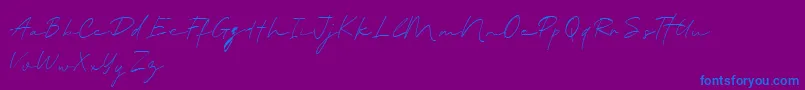 BlantePanamaScript DEMO Font – Blue Fonts on Purple Background