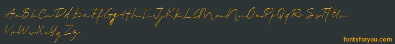 Шрифт BlantePanamaScript DEMO – оранжевые шрифты на чёрном фоне
