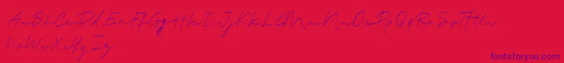BlantePanamaScript DEMO Font – Purple Fonts on Red Background