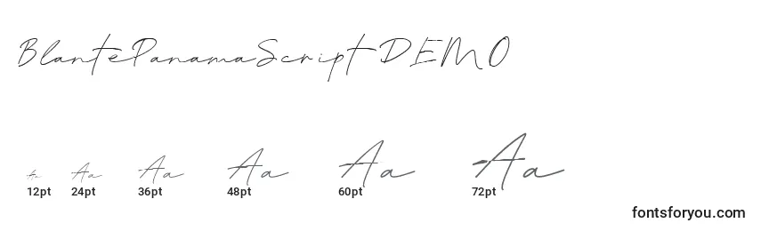 BlantePanamaScript DEMO Font Sizes