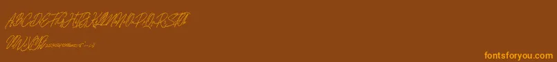 Blarrack Personal Use-Schriftart – Orangefarbene Schriften auf braunem Hintergrund