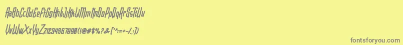 Blarrack Sans Heavy Personal Use-Schriftart – Graue Schriften auf gelbem Hintergrund