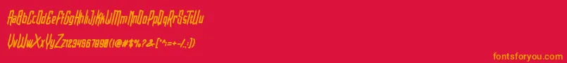 Saiba mais sobre a fonte Blarrack Sans Heavy Personal Use Fonte Blarrack Sans Heavy Personal Use – fontes laranjas em um fundo vermelho