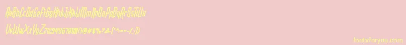 Blarrack Sans Heavy Personal Use Font – Yellow Fonts on Pink Background