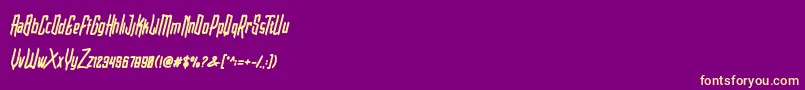 フォントBlarrack Sans Heavy Personal Use – 紫の背景に黄色のフォント