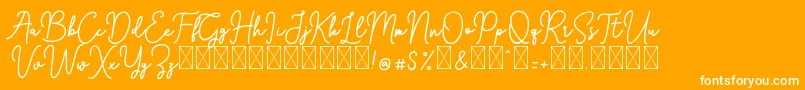 Blassville demo-Schriftart – Weiße Schriften auf orangefarbenem Hintergrund