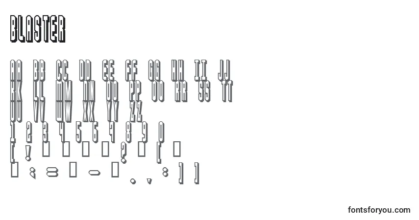 Blaster (121561)-fontti – aakkoset, numerot, erikoismerkit