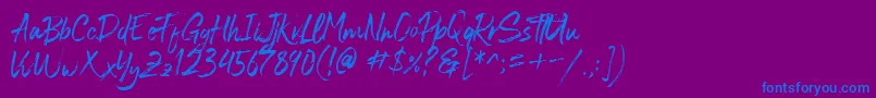 Blastimo-fontti – siniset fontit violetilla taustalla