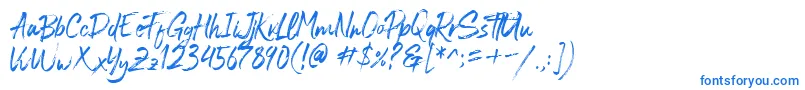 フォントBlastimo – 白い背景に青い文字